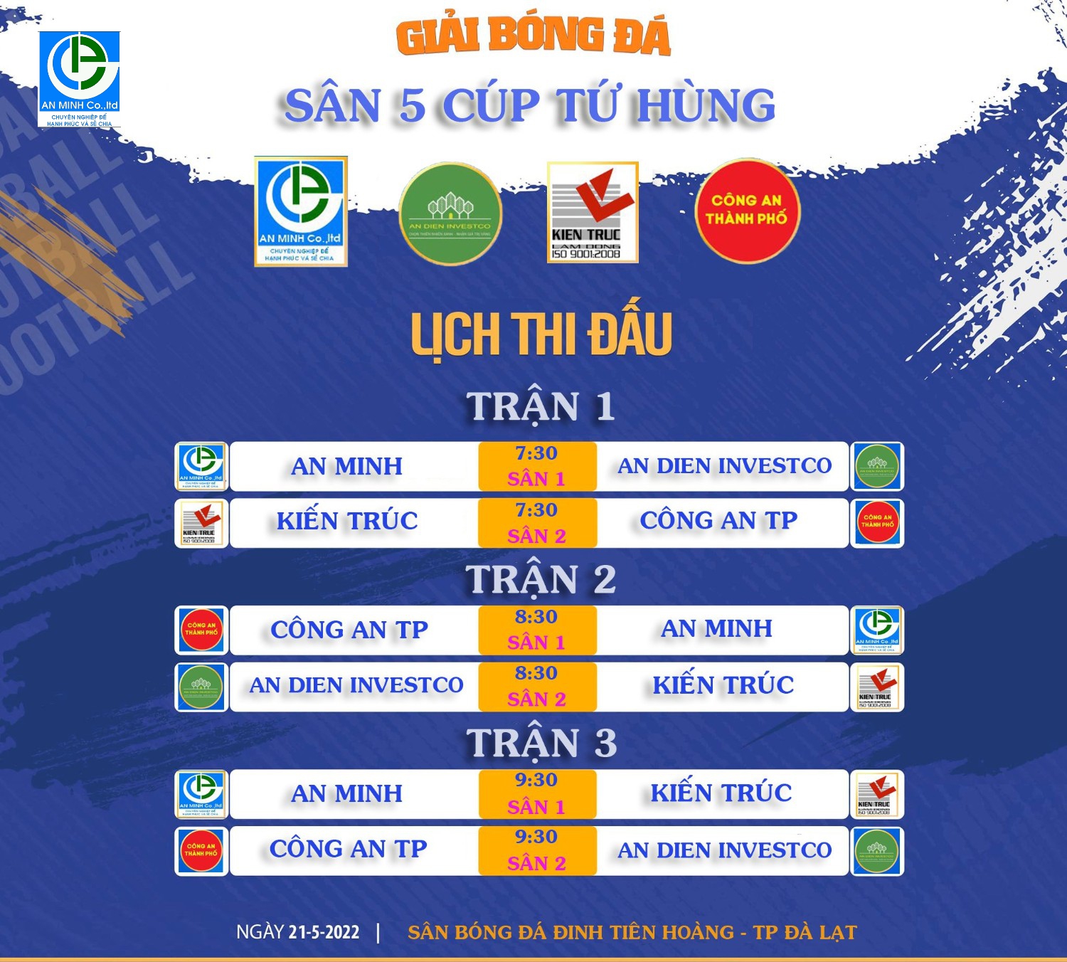 Giao lưu bóng đá mini tranh cúp tứ hùng năm 2022